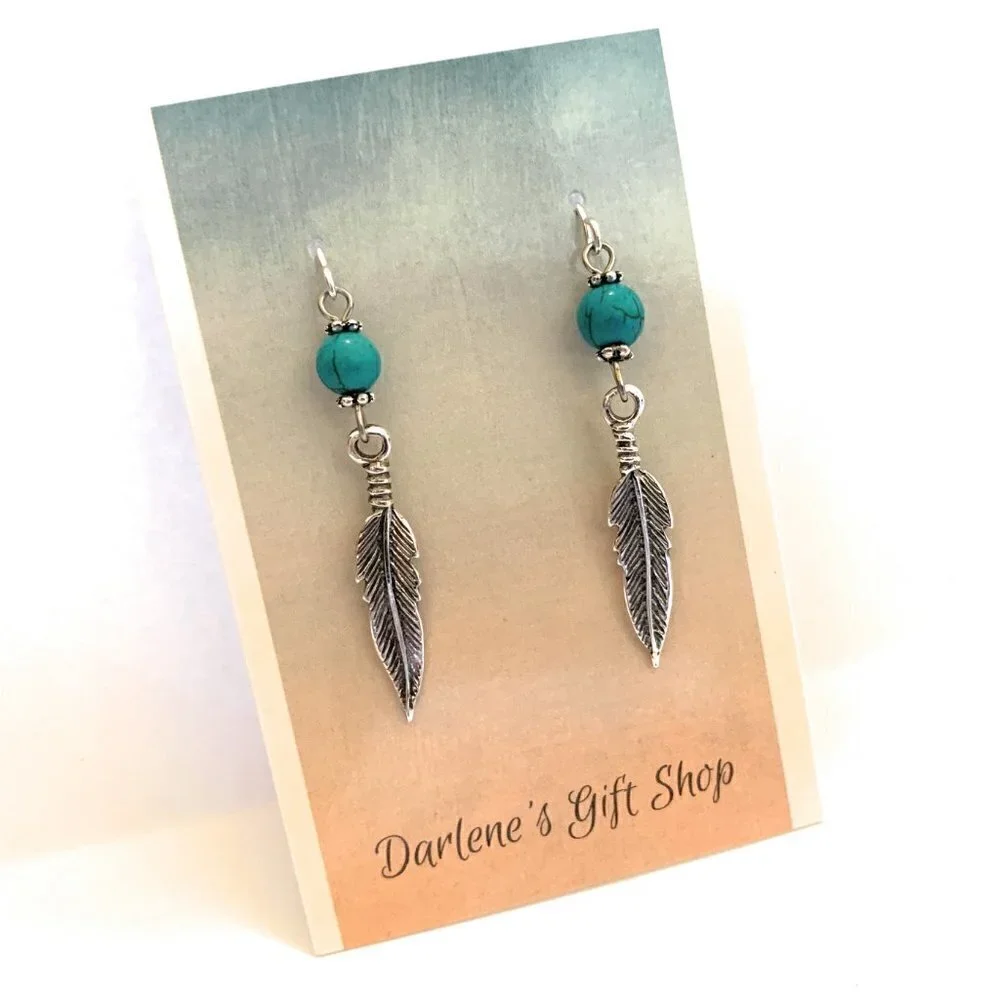 Feather Earrings Sterling Silver Women Girls Southwestern Jewelry Gifts Handmade - Picture 4 of 6